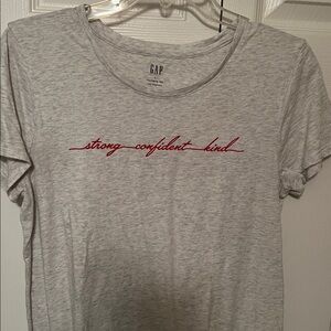GAP Heather Gray Tee with Red Script